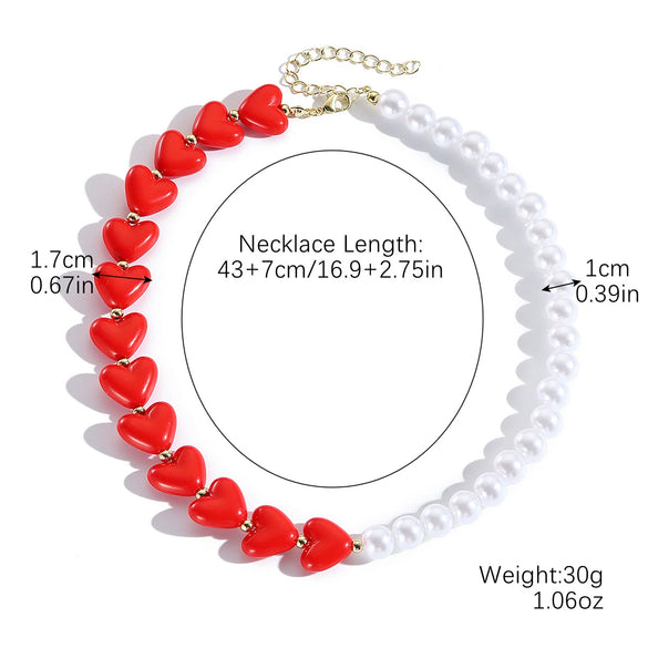 Wholesale Jewelry Acrylic Heart Geometric Electroplated Necklace For Women