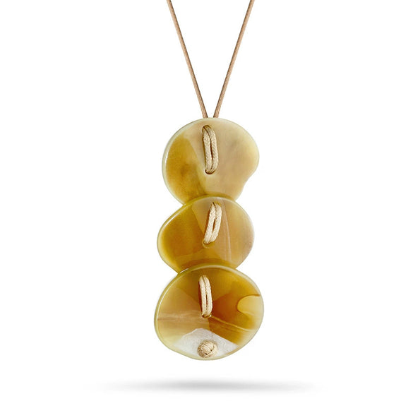 Wholesale Jewelry Acrylic Pendant Cowhide Rope Necklace Geometric Style Electroplated