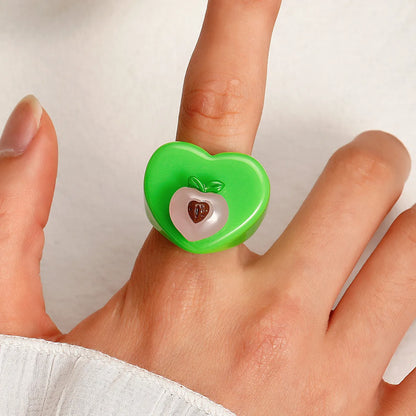 Wholesale Jewelry Acrylic Strawberry Ring Nihaojewelry