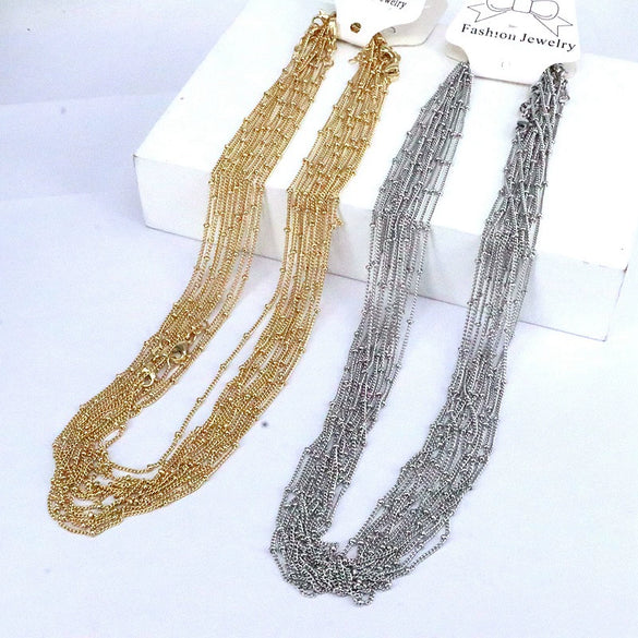 Wholesale Jewelry Alloy And Copper Pendant With Geometric Pattern And Electroplating Treatment On Bead Chain For Unisex