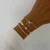 Wholesale Jewelry Alloy Beaded Stacked Bow And Star Pendant Bracelet For Women With Electroplating