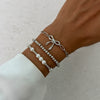 Wholesale Jewelry Alloy Beaded Stacked Bow And Star Pendant Bracelet For Women With Electroplating