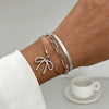 Wholesale Jewelry Alloy Beaded Stacked Bow And Star Pendant Bracelet For Women With Electroplating