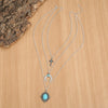 Wholesale Jewelry Alloy Bull Head Crescent Water Drop Turquoise Horn Multi Layer Necklace Geometric Style Electroplated