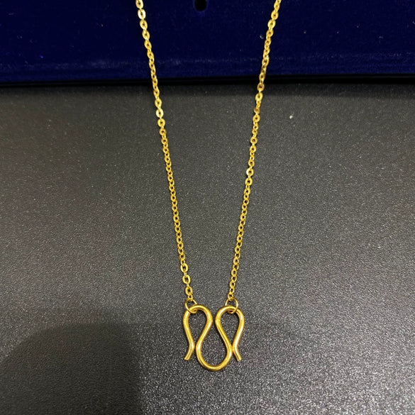Wholesale Jewelry Alloy Copper Alloy Pendant Necklace With Ochain Geometric Style 24K Gold Plated