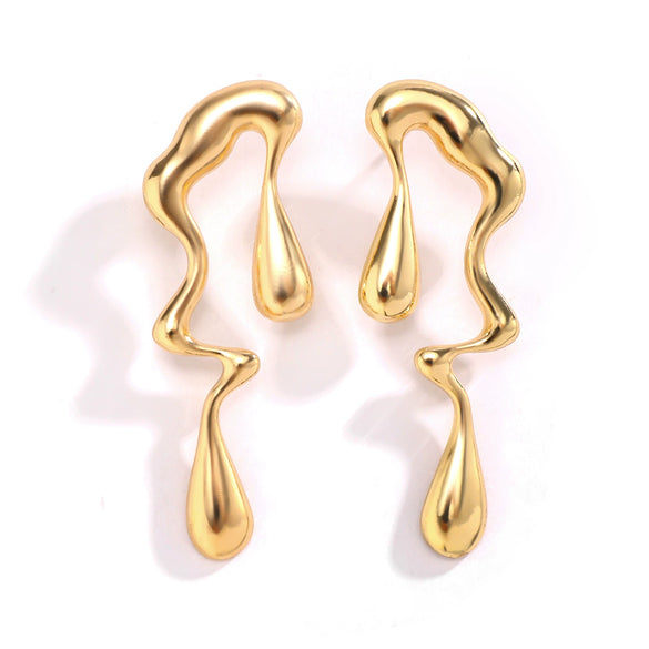 Wholesale Jewelry Alloy Drop Earrings Sweet Geometric Style Electroplated