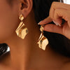Wholesale Jewelry Alloy Exaggerated Geometric Heart Earrings With Sunflower Pattern Electroplated