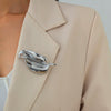 Wholesale Jewelry Alloy Exaggerated Leaves Styling Electroplated Brooch For Women