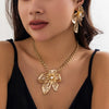 Wholesale Jewelry Alloy Geometric And Flower Patterned Hollow Necklace With Electroplating For Women In Ins Style
