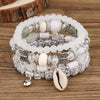 Wholesale Jewelry Alloy Geometric Bohemian Style Love Conch Pendant Multilayer Bead Accessories For Women With Electroplating