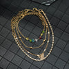 Wholesale Jewelry Alloy Geometric Butterfly Multilayer Anklet Suit For Women