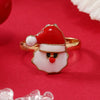 Wholesale Jewelry Alloy Geometric Christmas Children's Ring With Snowman Elk Christmas Tree Snowflake Design