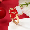 Wholesale Jewelry Alloy Geometric Christmas Children's Ring With Snowman Elk Christmas Tree Snowflake Design