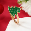 Wholesale Jewelry Alloy Geometric Christmas Children's Ring With Snowman Elk Christmas Tree Snowflake Design
