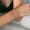 Wholesale Jewelry Alloy Geometric Electroplated Round Beads Multi Layer Bracelet For Women
