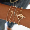 Wholesale Jewelry Alloy Geometric Electroplated Round Beads Multi Layer Bracelet For Women