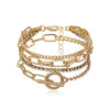 Wholesale Jewelry Alloy Geometric Electroplated Round Beads Multi Layer Bracelet For Women