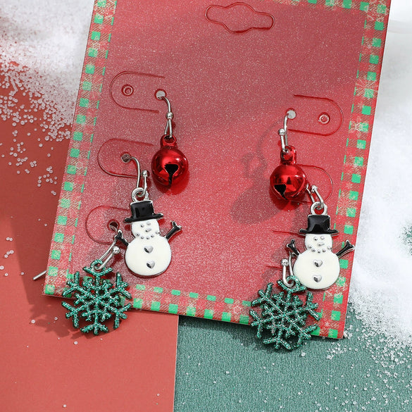 Wholesale Jewelry Alloy Geometric Elk Snowflake Cartoon Earrings Electroplated For Women