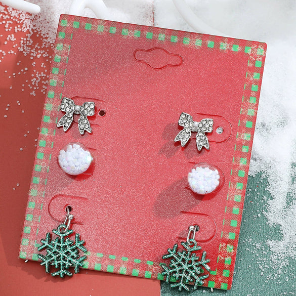 Wholesale Jewelry Alloy Geometric Elk Snowflake Cartoon Earrings Electroplated For Women
