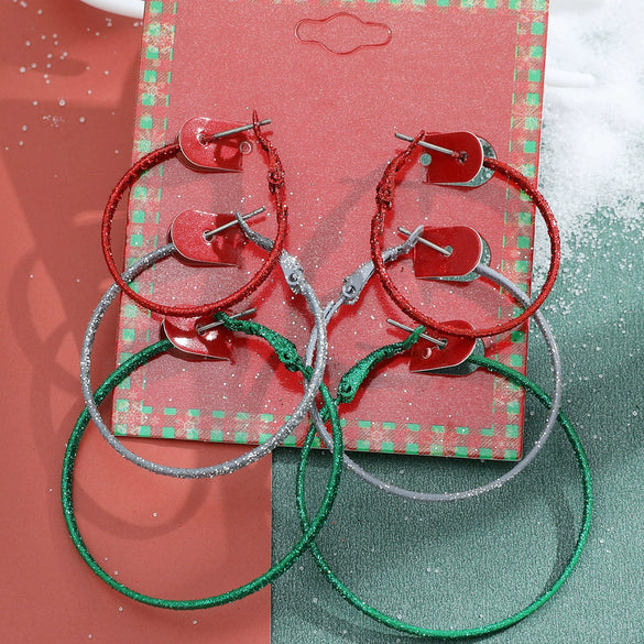 Wholesale Jewelry Alloy Geometric Elk Snowflake Cartoon Earrings Electroplated For Women