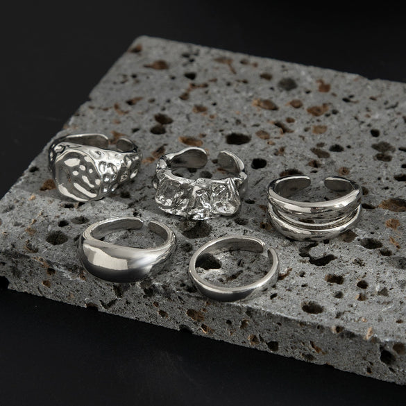 Wholesale Jewelry Alloy Geometric Hip Hop Style Ring Men's Electroplating
