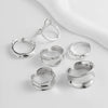 Wholesale Jewelry Alloy Geometric Hollow Pleated Ring And Irregular Cambered Bracelet Set With Electroplating