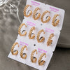 Wholesale Jewelry Alloy Geometric Rivet Women's Earrings 18K Gold Plated
