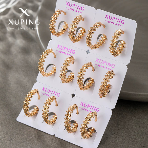 Wholesale Jewelry Alloy Geometric Rivet Women's Earrings 18K Gold Plated