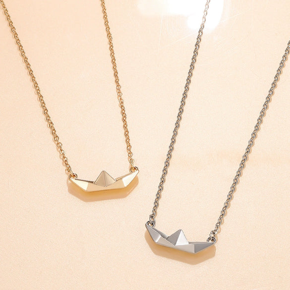 Wholesale Jewelry Alloy Geometric Simple Style Boat Pendant Necklace With Electroplating