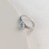 Wholesale Jewelry Alloy Geometric Style Electroplating Round Diamond Fourclaw Single Diamond Women's Wedding Ring
