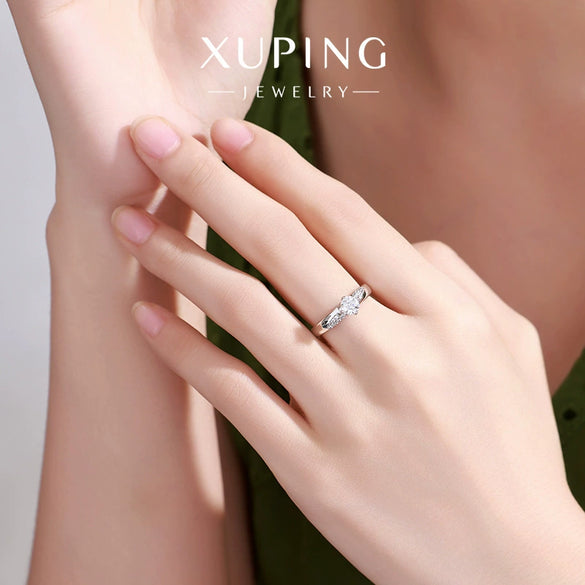 Wholesale Jewelry Alloy Geometric Style Electroplating Round Diamond Fourclaw Single Diamond Women's Wedding Ring