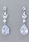 Wholesale Jewelry Alloy Geometric Sweet Pear Shaped Water Drop Zircon Earrings Simple Style