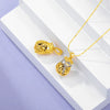 Wholesale Jewelry Alloy Gold Plated Geometric Bow Treasure Bag Pendant For Women Retro Style