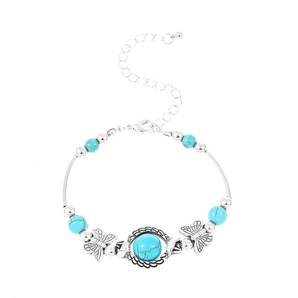 Wholesale Jewelry Alloy Handmade Retro Animal Pattern Joker Pine Stone Bracelet