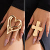 Wholesale Jewelry Alloy Heart Pattern Exaggerated Sweet Cool Style Electroplated Ring For Women