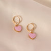 Wholesale Jewelry Alloy Heart Shape Dripping Oil Fashion Women's Earrings
