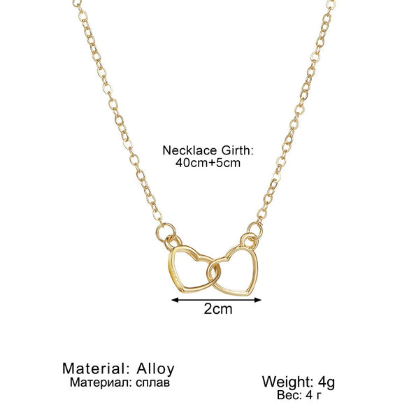 Wholesale Jewelry Alloy Heart Shaped Pendant Necklace With Geometric Styling And Electroplating