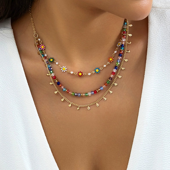 Wholesale Jewelry Alloy Heart Star Geometric Electroplated Necklace For Women