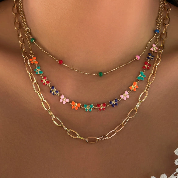 Wholesale Jewelry Alloy Heart Star Geometric Electroplated Necklace For Women