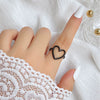 Wholesale Jewelry Alloy Heartshaped Hollow Love Ring Minimalist Style Electroplated Women's Finger Ring