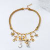Wholesale Jewelry Alloy Inlaid With Gemstones Flowers Style Earrings And Necklace Set