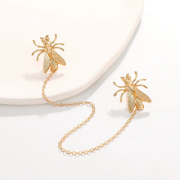 Wholesale Jewelry Alloy Insect Style Electroplated Brooch And Collar Buckle Accessories