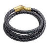 Wholesale Jewelry Alloy Leather Bracelet With Snake Head Animal Pattern Electroplated For Men