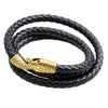 Wholesale Jewelry Alloy Leather Bracelet With Snake Head Animal Pattern Electroplated For Men