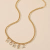 Wholesale Jewelry Alloy Letter Pendant Necklace Vintage Hip Hop Clavicle Chain Couple Accessories