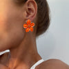 Wholesale Jewelry Alloy Oil Drop Flower Enamel Electroplated Women's Earrings