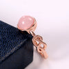 Wholesale Jewelry Alloy Pink Imitation Moonstone Women's Ring With Flower Design