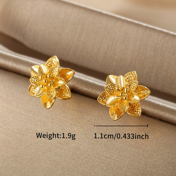 Wholesale Jewelry Alloy Plant Flower Fairy Style Electroplated Women's Earrings