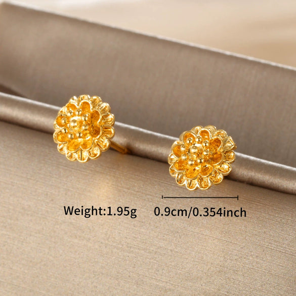 Wholesale Jewelry Alloy Plant Flower Fairy Style Electroplated Women's Earrings