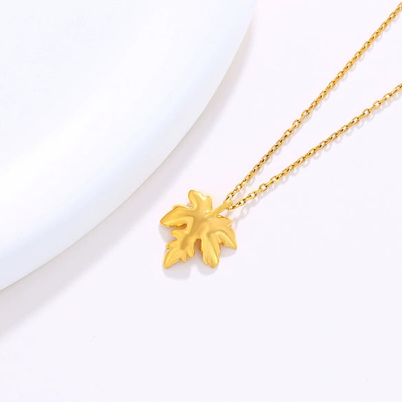 Wholesale Jewelry Alloy Plated Fresh Maple Leaf Pendant Accessories Pastoral Style For Women